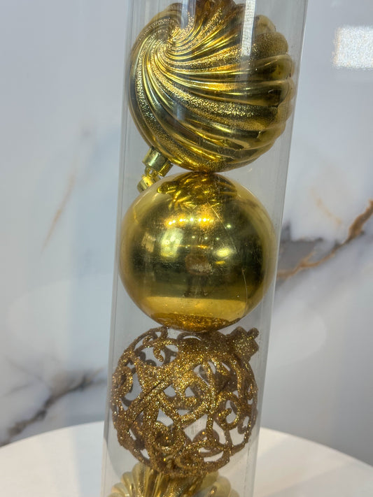 Bolas Navideñas Doradas - 10cm (Tarro X 6 unidades) Luxury
