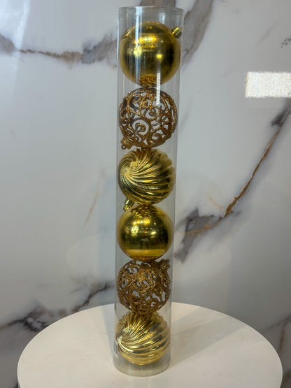 Bolas Navideñas Doradas - 10cm (Tarro X 6 unidades) Luxury