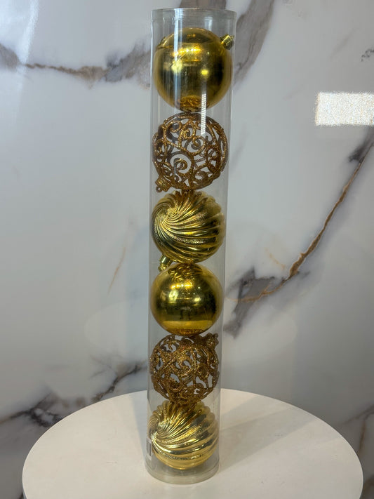 Bolas Navideñas Doradas - 10cm (Tarro X 6 unidades) Luxury