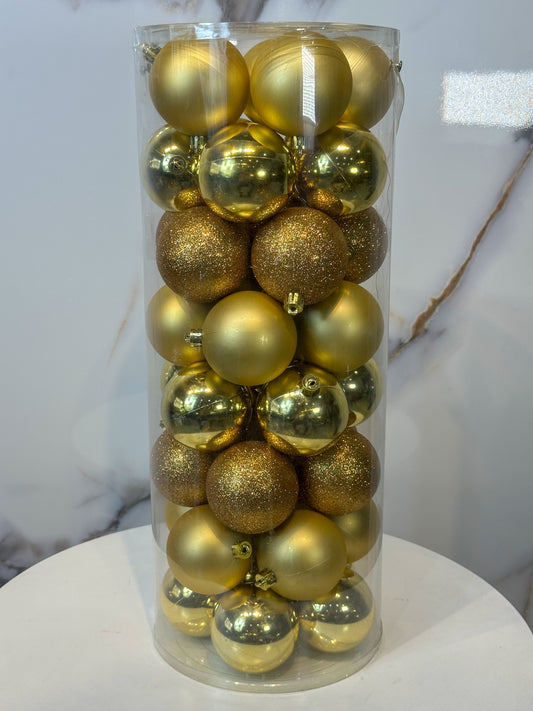 Bolas Navideñas Doradas - 7cm (Tibungo X 40 unidades)