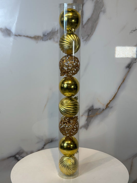 Bolas Navideñas Doradas - 8cm (Tarro X 8 unidades) Luxury