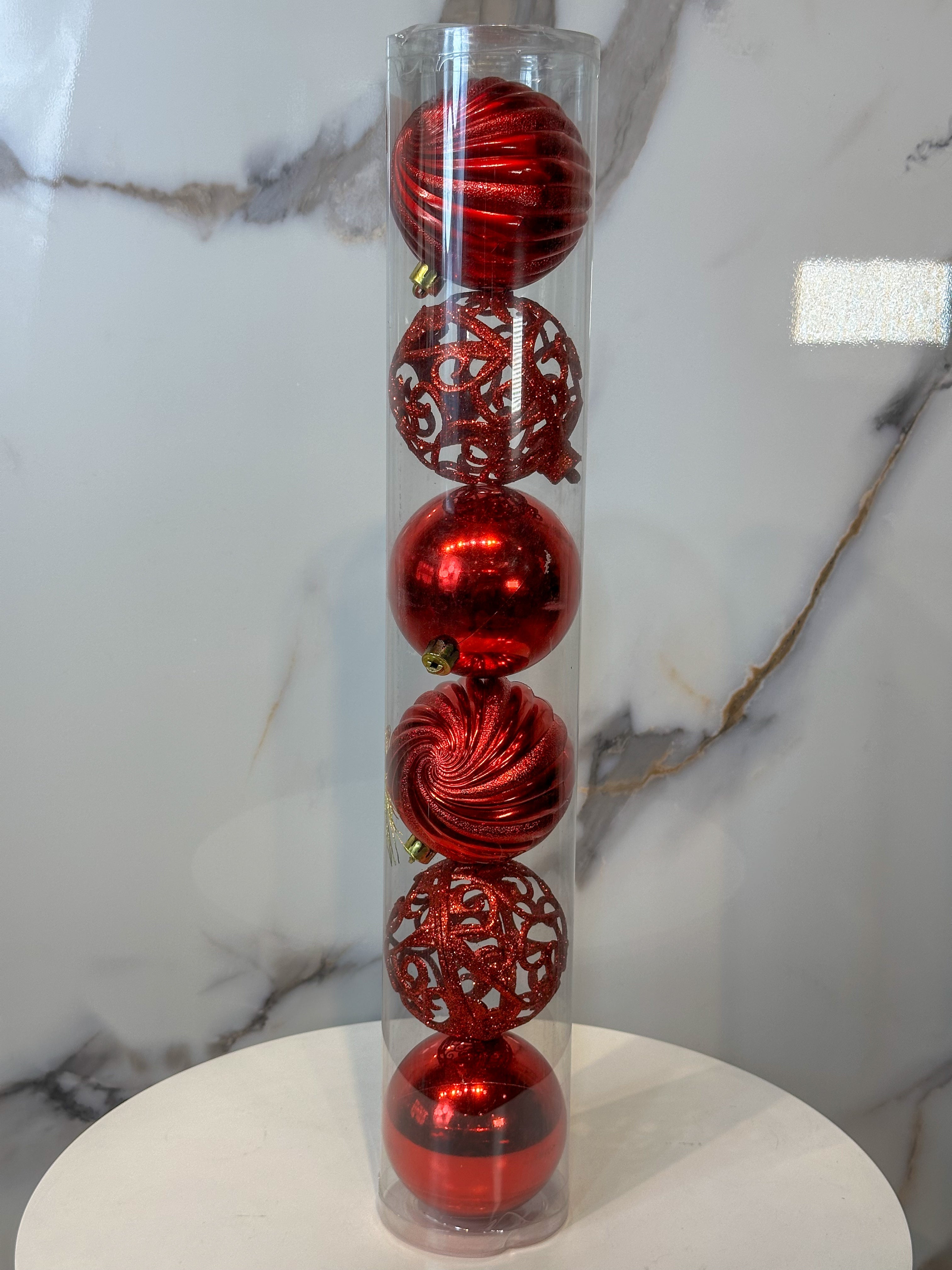 Bolas Navideñas Rojas - 10cm (Tarro X 6 unidades) Luxury – DECKORAR LTDA