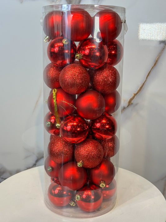 Bolas Navideñas Rojas - 7cm (Tibungo X 40 unidades)