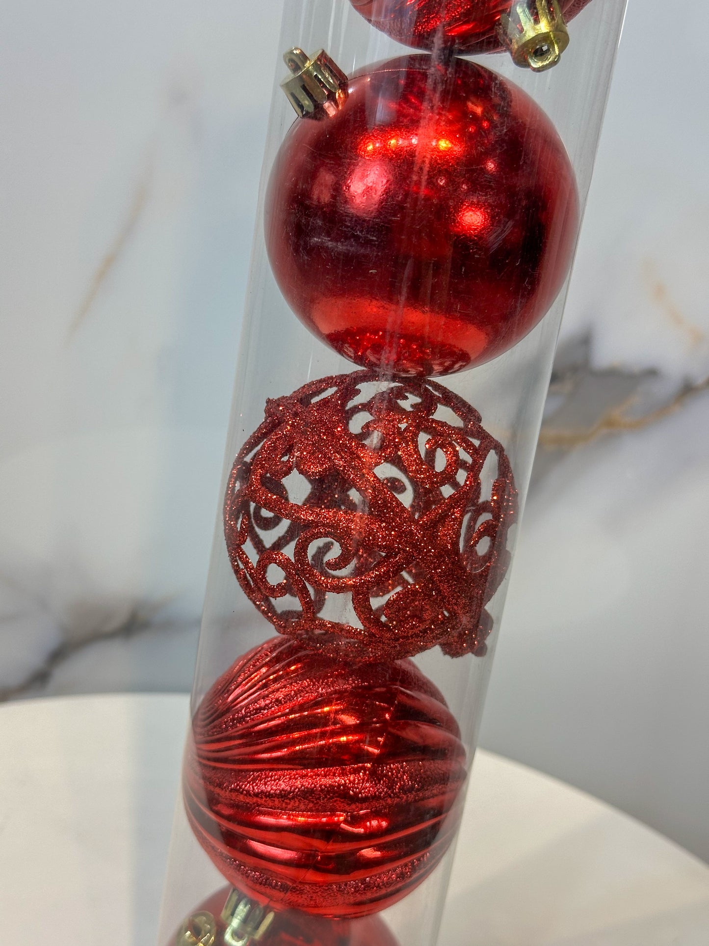Bolas Navideñas Rojas - 8cm (Tarro X 8 unidades) Luxury