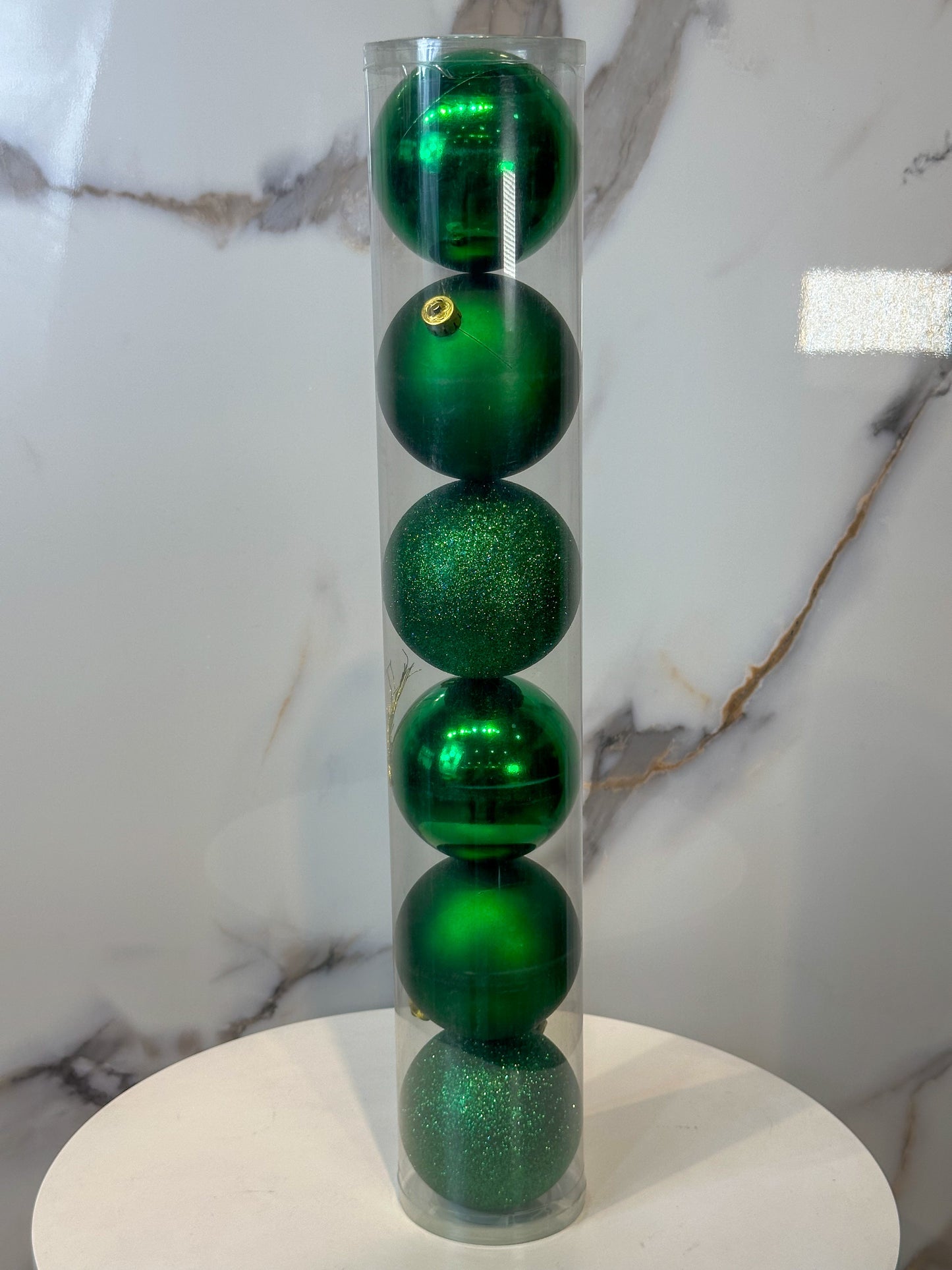 Bolas Navideñas Verde Esmeralda 10cm (Tarro X 6 unidades)