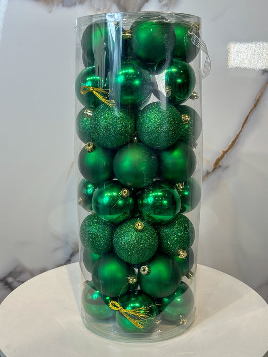 Bolas Navideñas Verde Esmeralda - 7cm (Tibungo X 40 unidades)