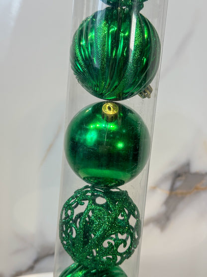 Bolas Navideñas Verde Esmeralda - 8cm (Tarro X 8 unidades) Luxury