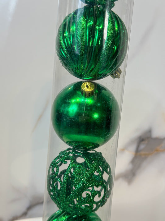 Bolas Navideñas Verde Esmeralda - 8cm (Tarro X 8 unidades) Luxury