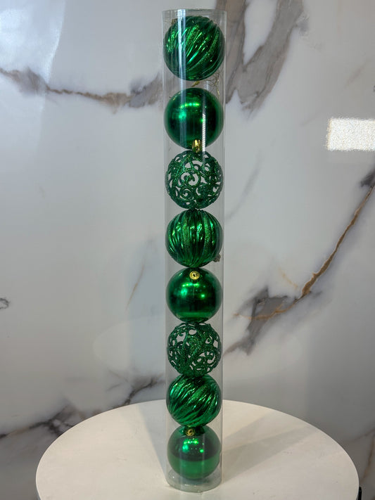Bolas Navideñas Verde Esmeralda - 8cm (Tarro X 8 unidades) Luxury