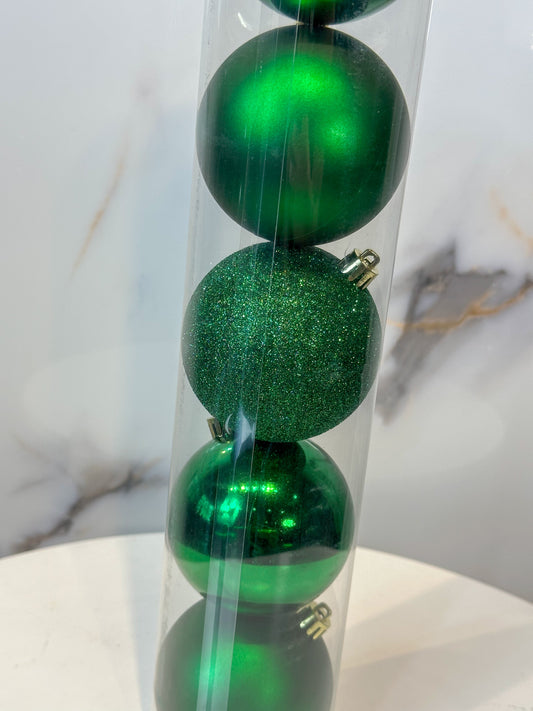 Bolas Navideñas Verde Esmeralda 8cm (Tarro X 8 unidades)